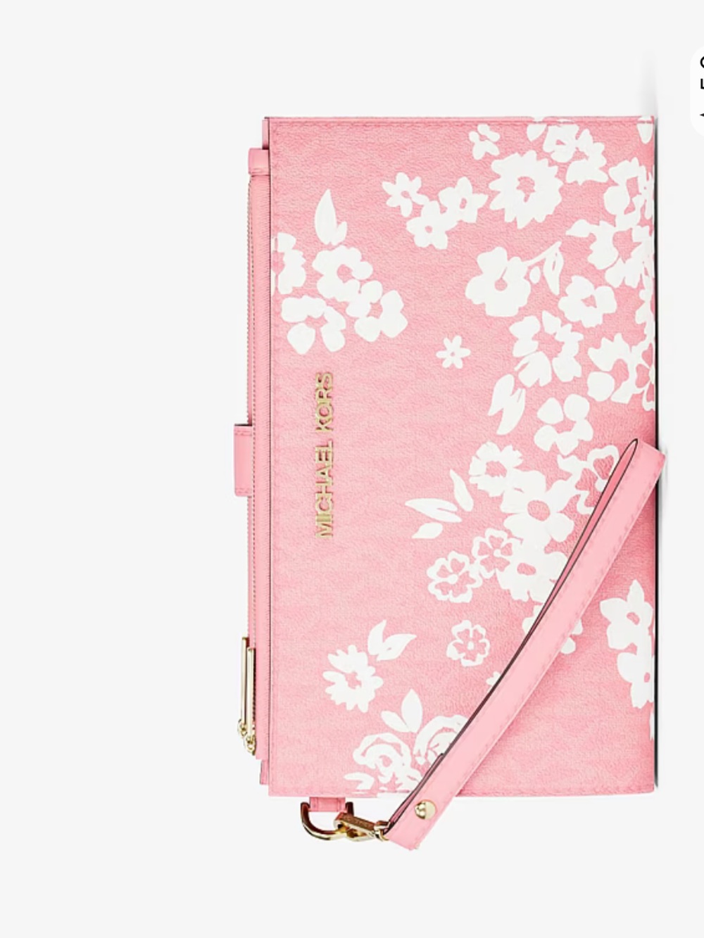 MICHAEL KORS JST Lg Double Zip Printed Sign Logo Wristlet Wallet 
CARNATION
NWT